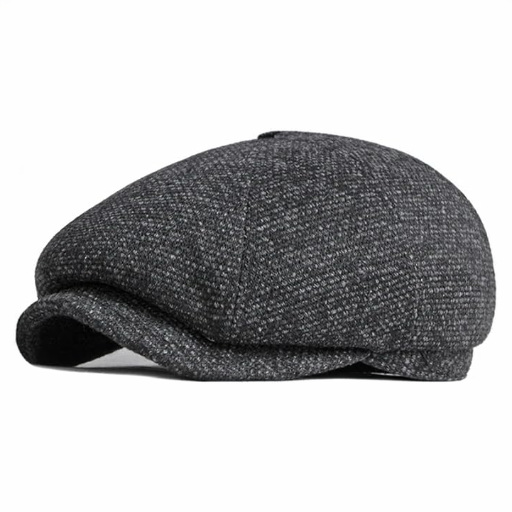 Flecked Peaky Cap - Coal Black