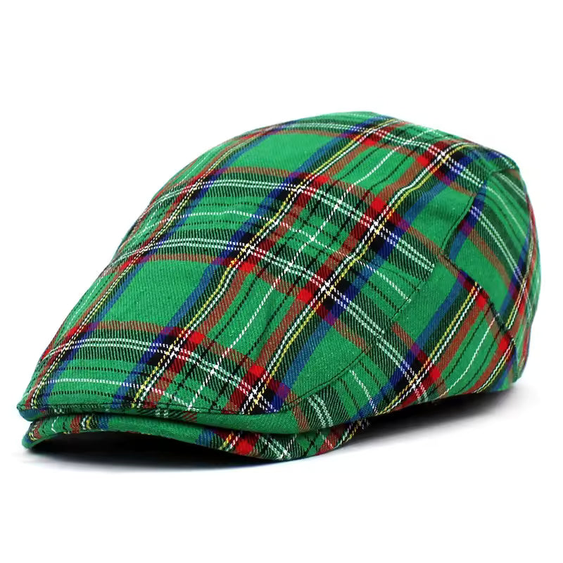 Festive Plaid Cap - Green