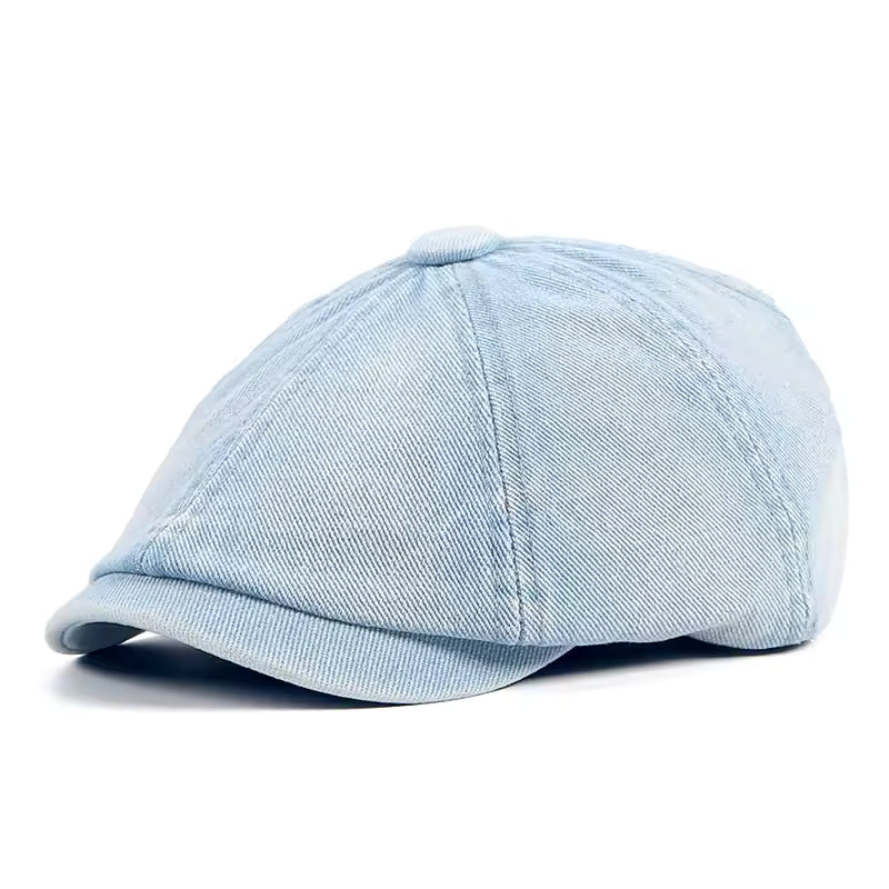 Denim Newsboy Cap - Cloud Blue
