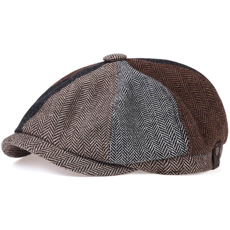 Herringbone Wool Cap - Bronze