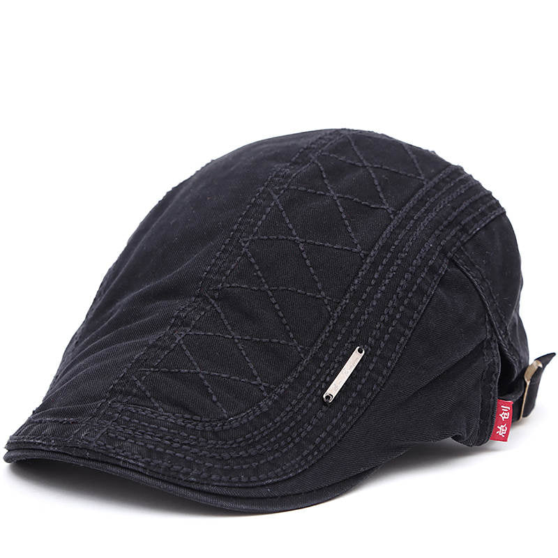 Quilted Cotton Cap - Coal Black