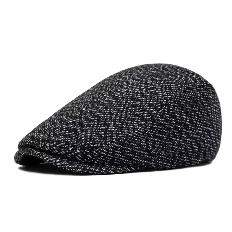 Tweed Flat Cap - Coal Black