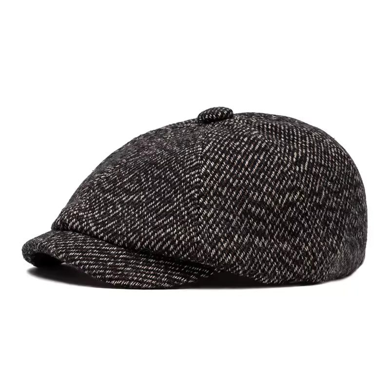 Tweed Newsboy Cap - Tobacco Brown