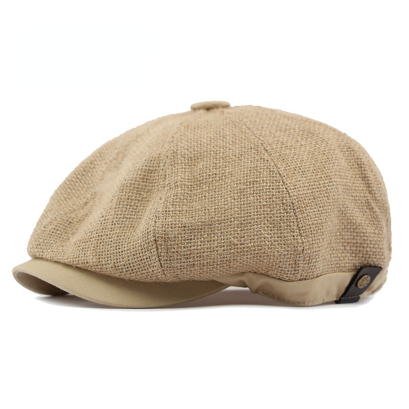 Linen Crown Cap - Beige