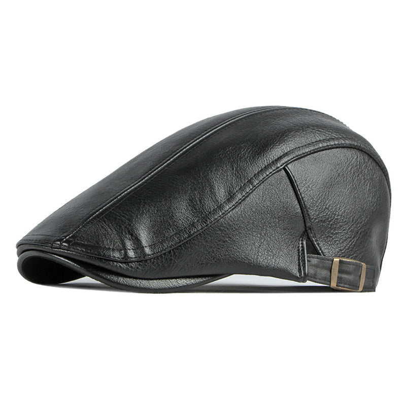 Heritage Leather Cap - Coal Black