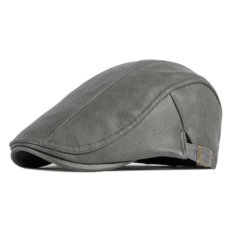 Heritage Leather Cap - Ash Grey