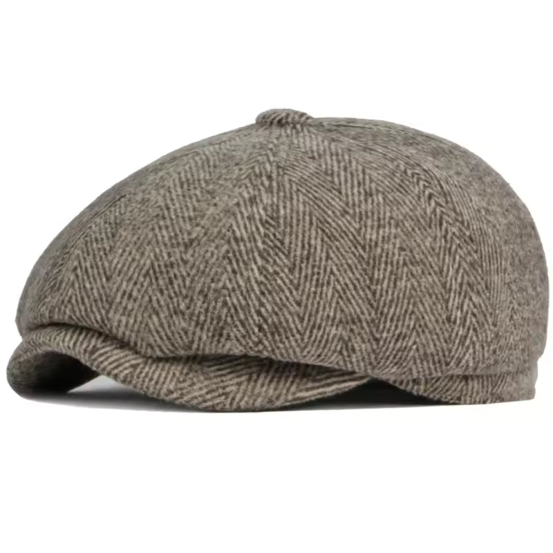 Herringbone Earflap Cap - Brown