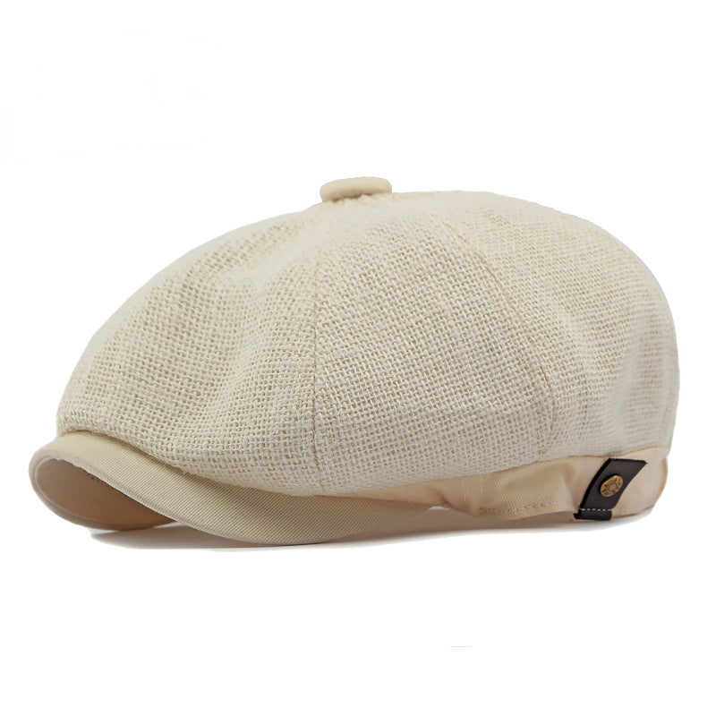 Linen Crown Cap - White