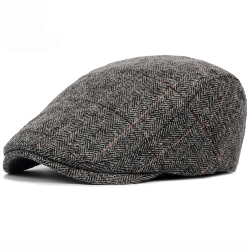 Pinstripe Herringbone Cap - Ash Grey