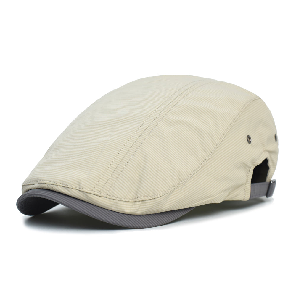 Pinstripe Cotton Cap - White