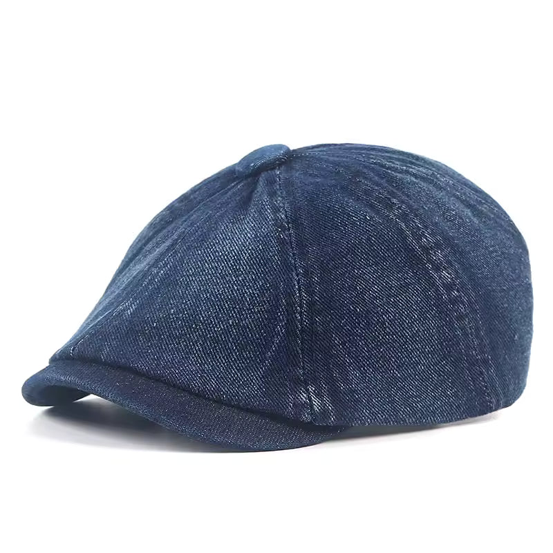 Denim Newsboy Cap - Denim Blue