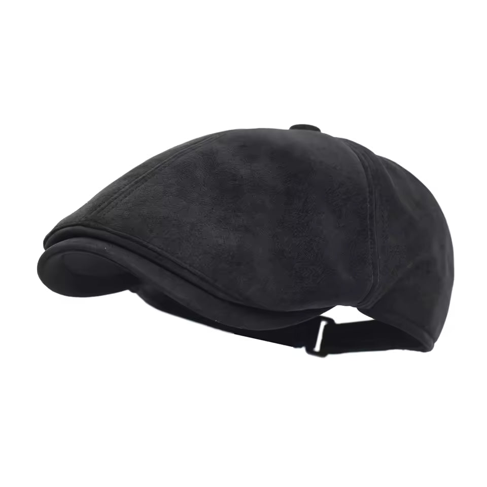 Warm Leather Blend Cap - Coal Black