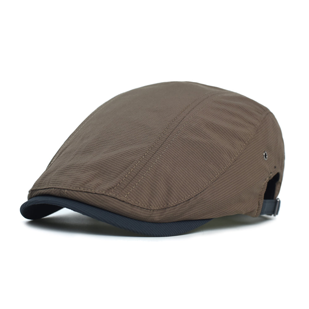 Pinstripe Cotton Cap - Tobacco Brown