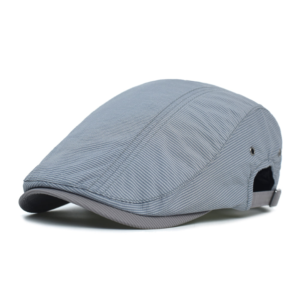 Pinstripe Cotton Cap - Sky Blue