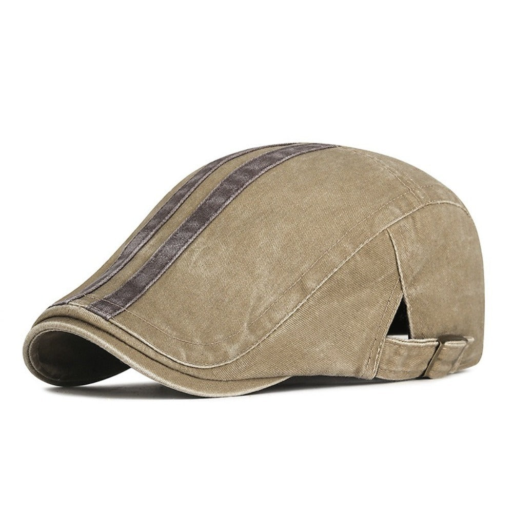 Denim Strip Cap - Beige