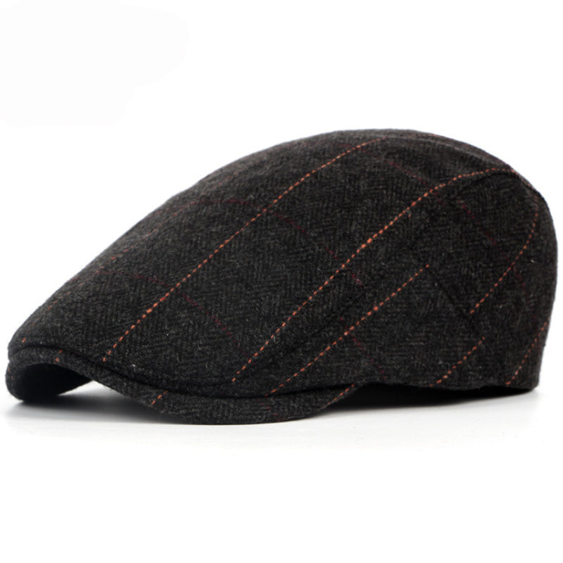 Pinstripe Herringbone Cap - Coal Black